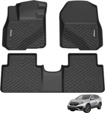 Custom Fit Floor Mats Compatible with 2017-2022 Honda CR-V, Black TPE All-Weathe