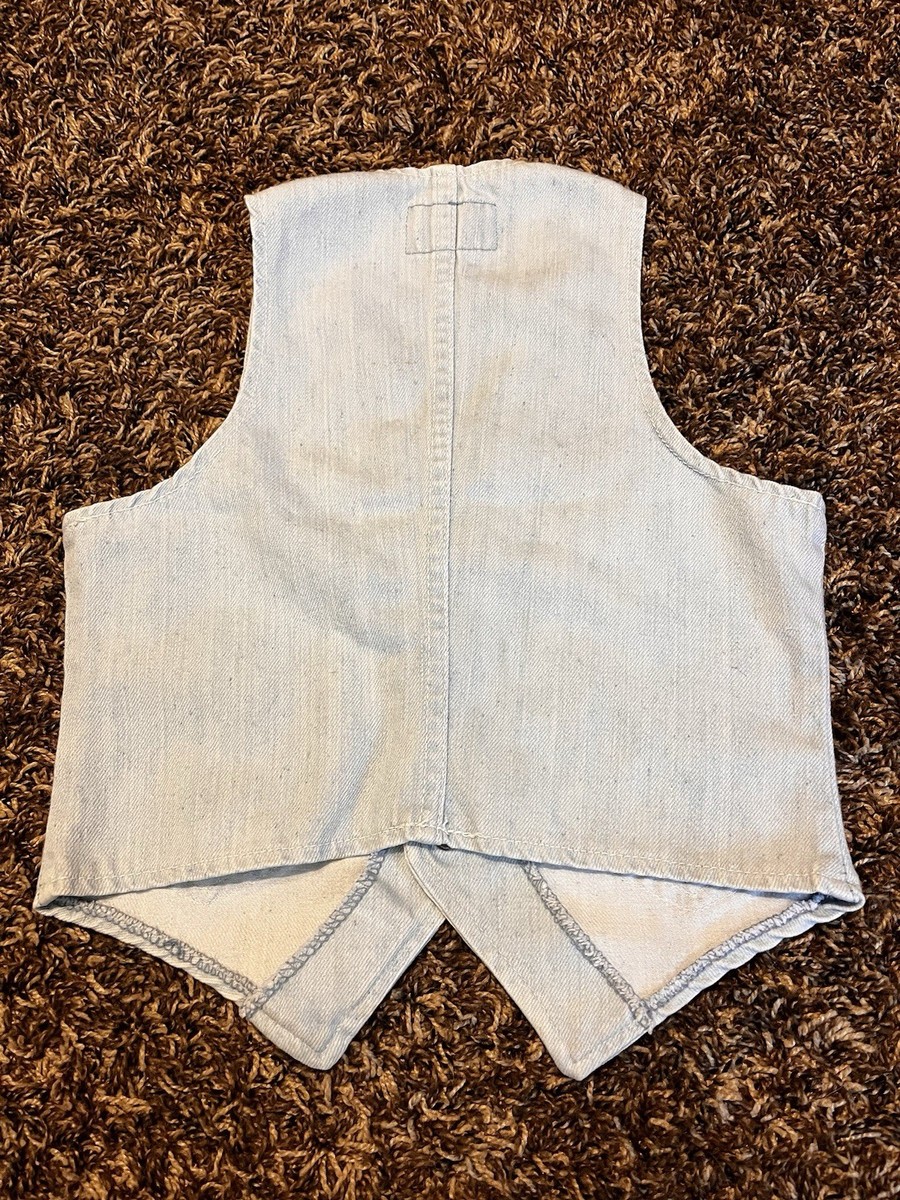 Vtg 70s 80s Levis Barnstormer Vest Kids Light Blue Denim | eBay