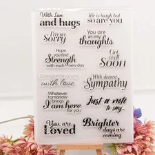 With Love and Hugs Sentiment Clear Stamps for Card Making Decoration DIY