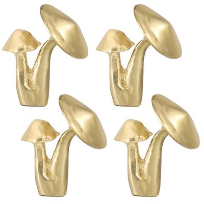 4PCS Mushroom Drawer Knobs,Funky Drawer Pulls Brass Decorative Knobs for Cupb...