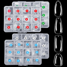 1000PCS Nail Tips Clear False Nails Full Cover for Acrylic Nails Kit 10 Sizes 4