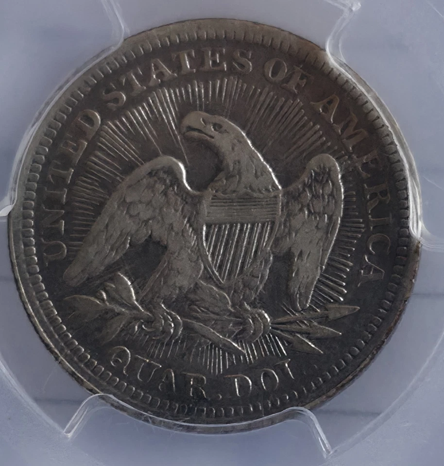 -1853 Seated Liberty Quarter • Arrows & Rays • PCGS VF25 • Beauty - Image 3 of 4