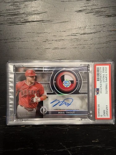 2024 TOPPS TRIBUTE AUTOGRAPH PATCHES #APAMT MIKE TROUT AUTO PATCH /25
