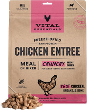 Freeze-Dried Raw Dog Food, Chicken Crunchy Mini Nibs Complete Meal or Mixer