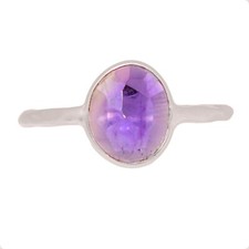 Natural Amethyst - African 925 Sterling Silver Ring Jewelry s.8.5 CR74019