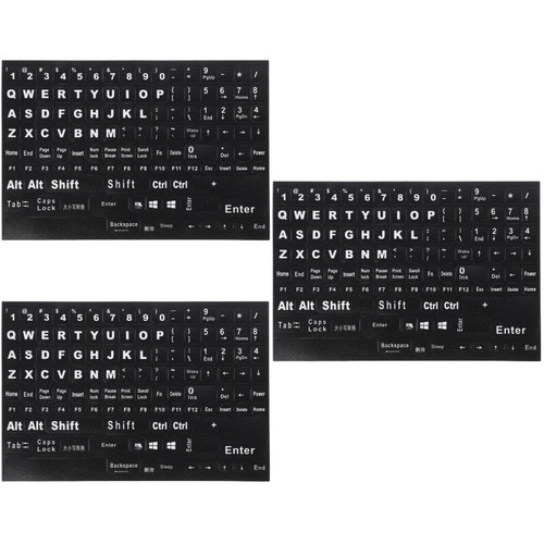 3 Sheets Tastaturaufkleber Englische Buchstaben Tastatur-Aufkleber Ersatz - Afbeelding 5 van 9