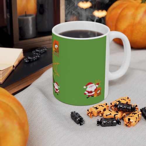 Tazza Vazza Vacanze Happy HallowThanksMass Ringraziamento Natale Tazza in ceramica 11 once - Foto 7 di 13