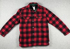 Tommy Bahama Lined Shirt Jacket Sherpa Buffalo Plaid Youth XL 14 Classic Warm