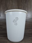 Vtg Rubbermaid Waste Paper Basket Trash Can White Silver Daisies 2940 MCM 70s