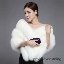 100 Real Genuine Fox Fur Cape Shawl Stole Poncho Ladies Deluxe Fur Clothing