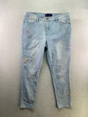 #ad #ad Hydraulic Womens Size 14 Light Wash Mid Rise Floral Tribeca Skinny Jeans $14.95
