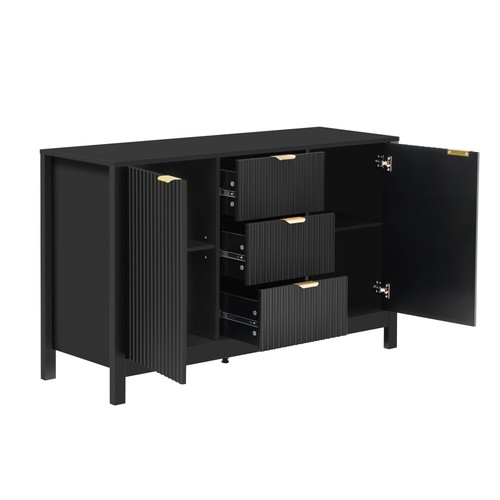 Entryway Cabinet 3 Adjustable Shelves, 3 Drawers & Soft-Close Doors for Study - Picture 8 of 60