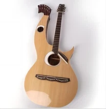 Double  Neck Harps  12+8 string Electric Acoustic Harp Guitar with EQ and Bag