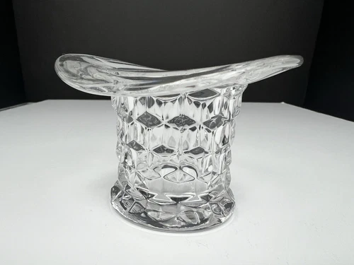 Fostoria Clear Cube Motif 2 3/4" Top Hat Topper Toothpick