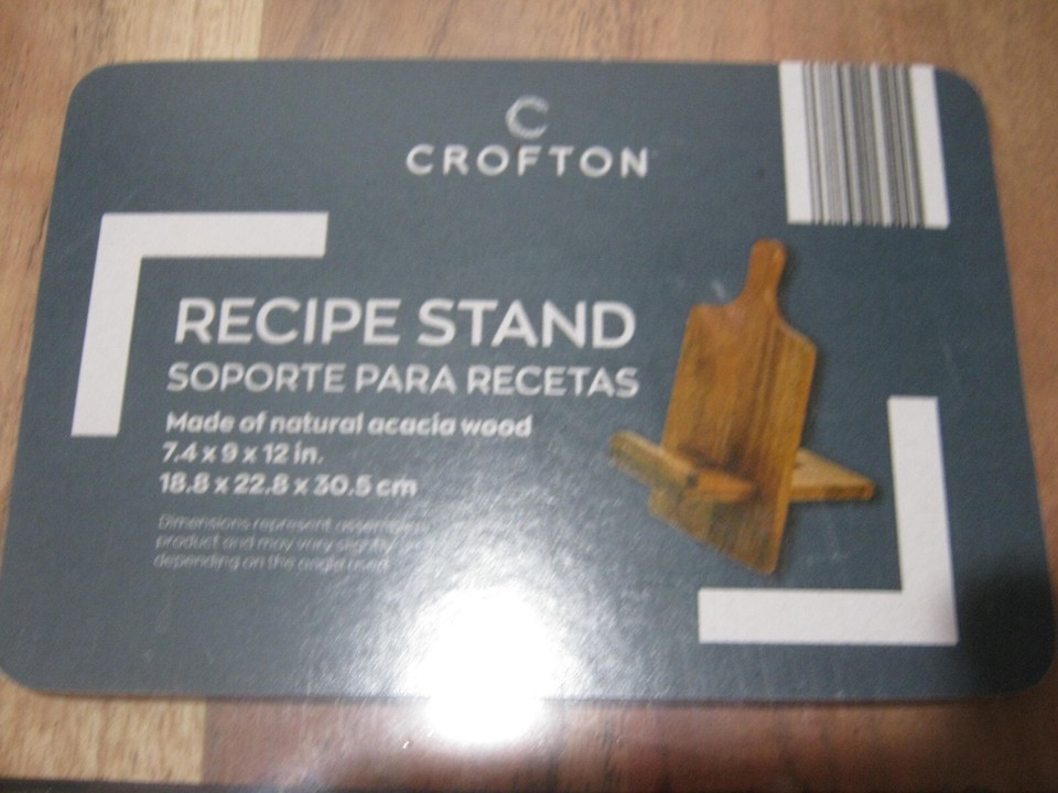Crofton Recipe Stand Cookbook Tablet Holder Acacia Wooden Aldi