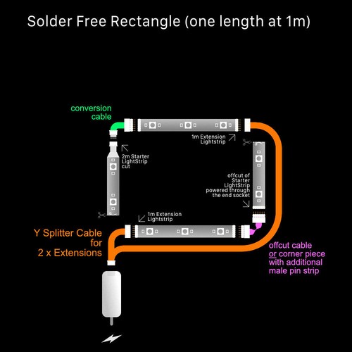 CORNER Piece | Short Spacer Cable | for Philips Hue Lightstrip Plus V3 | R - Picture 11 of 27