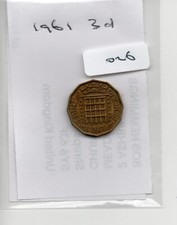 GB - Coin  (C026)  Elizabeth - 1961 - three pence