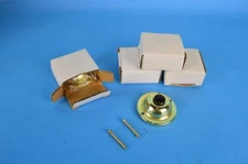 5 Brass Covered Copper Push Button Round Doorbell Buzzer with Screws 1-3/4" NOS