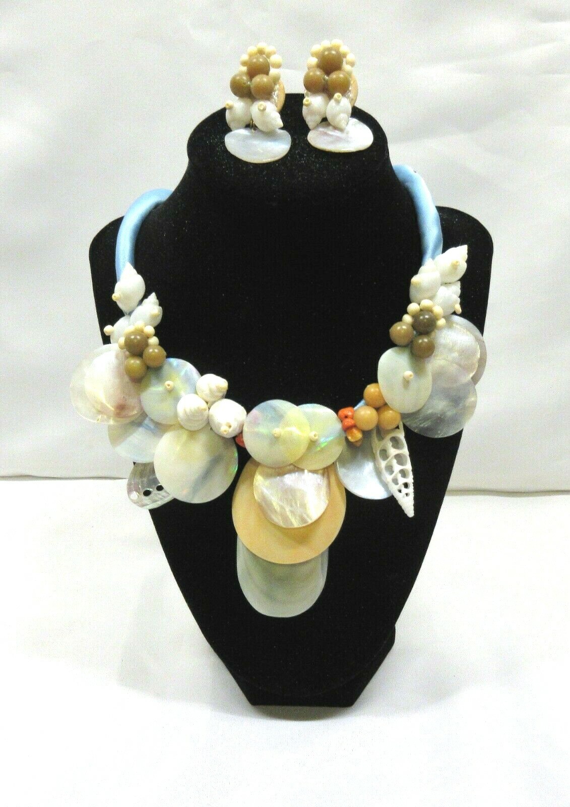 Very Unique Boho Handmade Statement Necklace MOP … - image 1