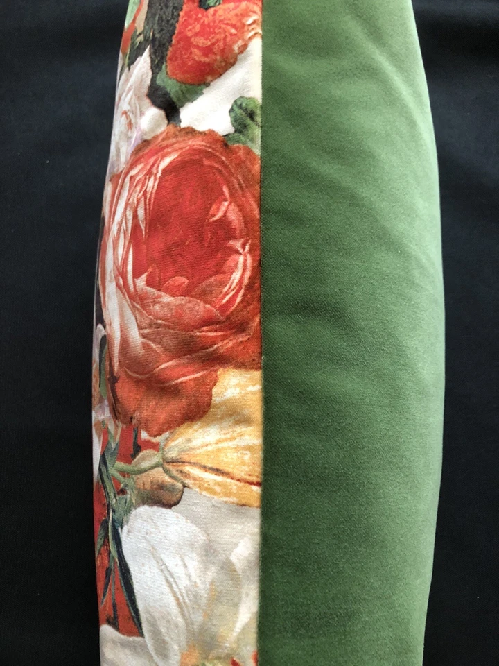 Mulberry Home Velvet Fabric Cushion Cover FLORAL POMPADOUR 60x40cm Varese Rev #2 Foto 4 de 4