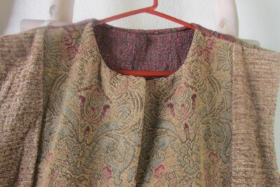UNIQUE VINTAGE HANDMADE FULL LENGTH MULTI OPEN XL VEST, MADE OF TAPESTRY PANELS