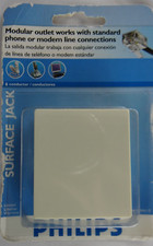 Surface Jack, Modular Outlet Phone Modem Philips SDJ6010W/17 White 6 Conductor