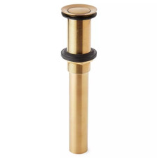 SIGNATURE HARDWARE EXTENDED PRESS TYPE POP-UP BATHROOM DRAIN-NO OVERFLOW-BG