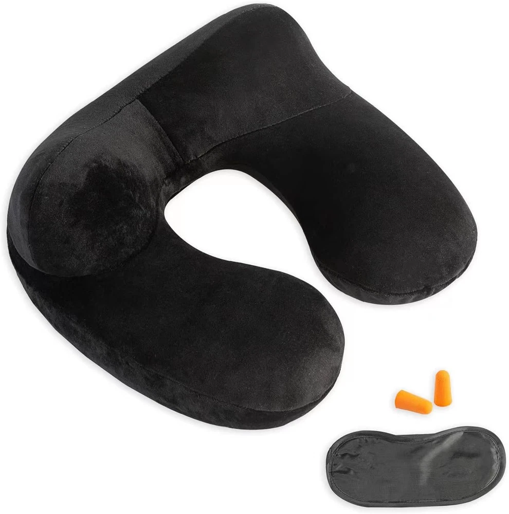 Inflatable Travel Neck Pillow for Airplanes Cars and Comfortable Support