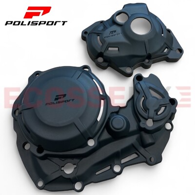 YAMAHA WR450F POLISPORT MOTORDECKEL KUPPLUNG & ZÜNDUNG SCHWARZ 2024-2025