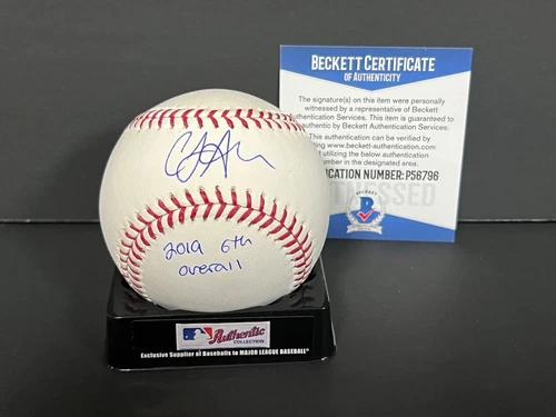 CJ Abrams Nationals Signed Major League Baseball Beckett COA 2019 6th Overall .