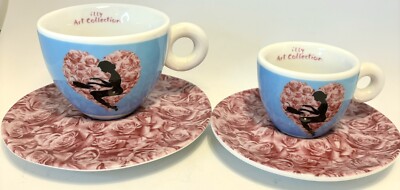 Illy Art Collection 2009 Pedro Almodovar Cappuccino And Espresso Cup And Saucers