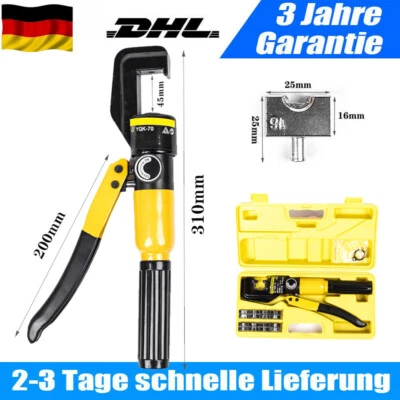 MARKENLOS Hydraulische Presszange Crimpzange 4-70mm² Quetschzange Kabelschuhe Zange 9 Dies