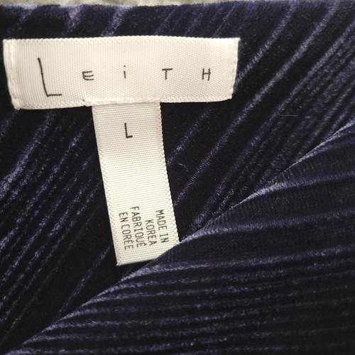 Leith Womens Crop Top Blue Velvet Spaghetti Strap V Neck Stretch Pullover L New - Picture 7 of 9