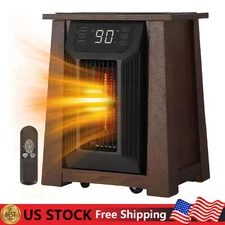 Electric Infrared Space Heater for Indoor Use 1500W Quartz Room Heater w/Remote
