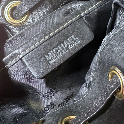 Michael Kors borsa a tracolla in pelle nera oro hardware borsa tasche laterali borsa a mano - Foto 9 di 12