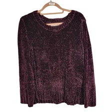 Orvis Classic Collection Eggplant Soft Chenille Sweater Women Size M