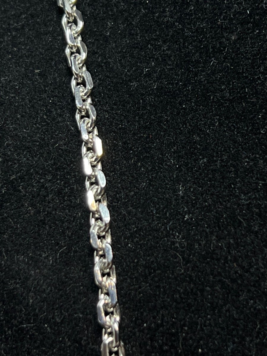 Vintage Heavy Silver Tone Cable Chain Necklace 25