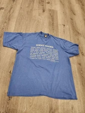 Vintage Single Stitch Science Teacher Screen Stars Best T-Shirt XL USA Made 1992
