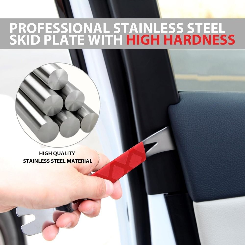 Red Automotive Pry Tool Stainless Steel Pry Tool Kit Door Panel, Window