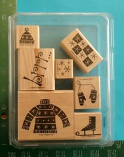 Stampin Up BUNDLE UP Christmas Winter Rubber Stamp Set