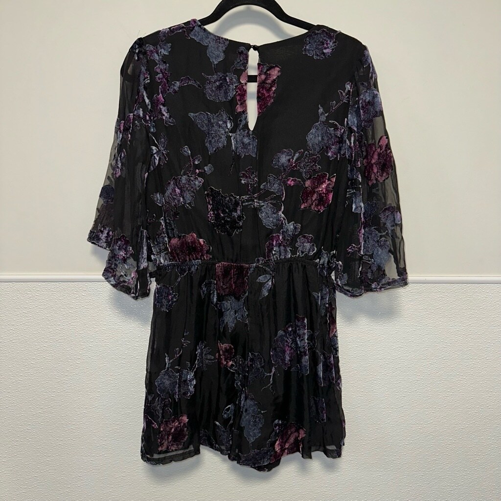 Women's AS U WISH Jumpsuit Romper, M, Black and Purple Shorts image 10