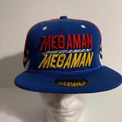 Headgear Classics Hat Mega Man 8 Bit Nintendo Rockman Blue Bomber Cap 7 1/4