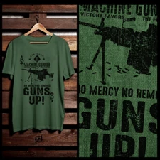 Machine Gunner T-Shirt Iraq Afghanistan War Hardcore Military Tee Combat Vet