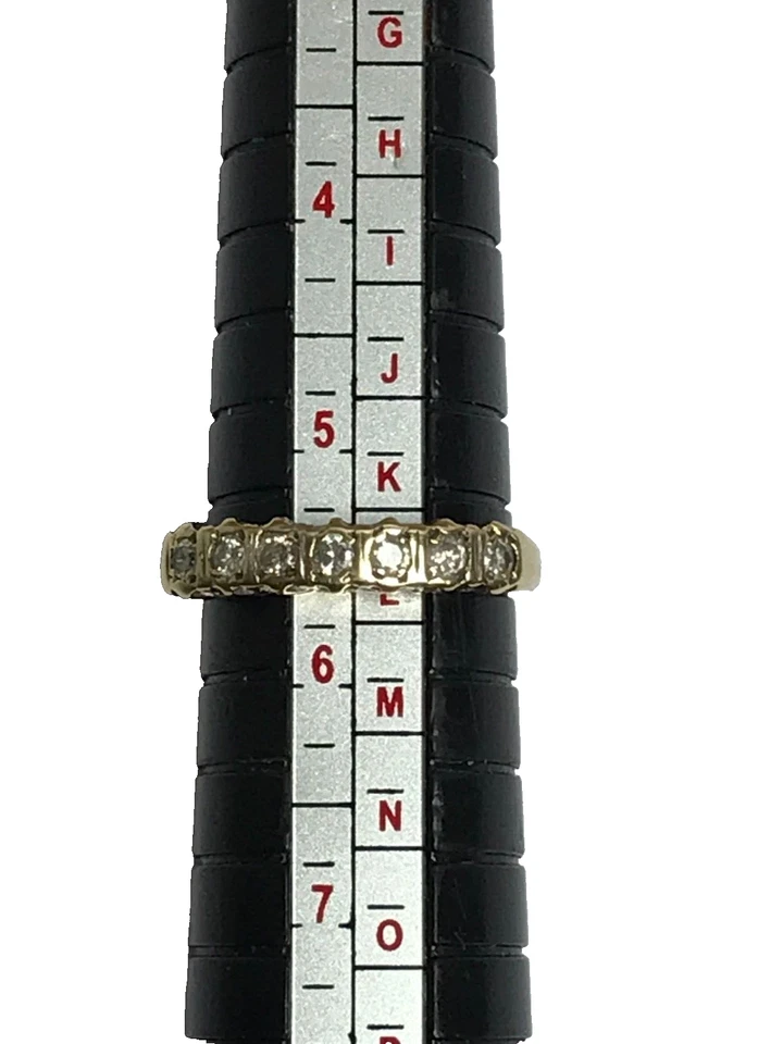 Art Deco Style 0.25ct Diamond Half Eternity 9ct Gold Vintage Ring - Size k 1/2 - Image 2 of 4