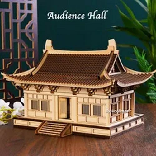 3D Wooden House Chinese Traditional Puzzle with Light Building DIY - Image 3 of 4