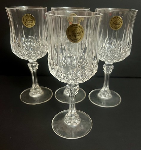 LONGCHAMP -Set Of 4 Cristal D'Arques 24% Lead Crystal Wine Glasses 7 1/2 oz (T4) - Picture 6 of 7