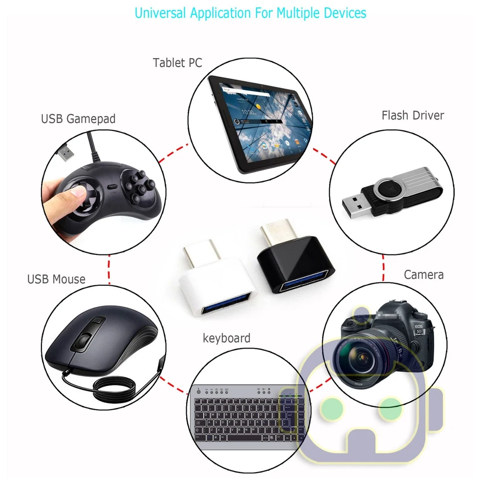 Paquete de 5 adaptadores USB-A hembra a USB-C macho OTG USB 3.0 3.1 convertidor compatible Foto 4 de 4