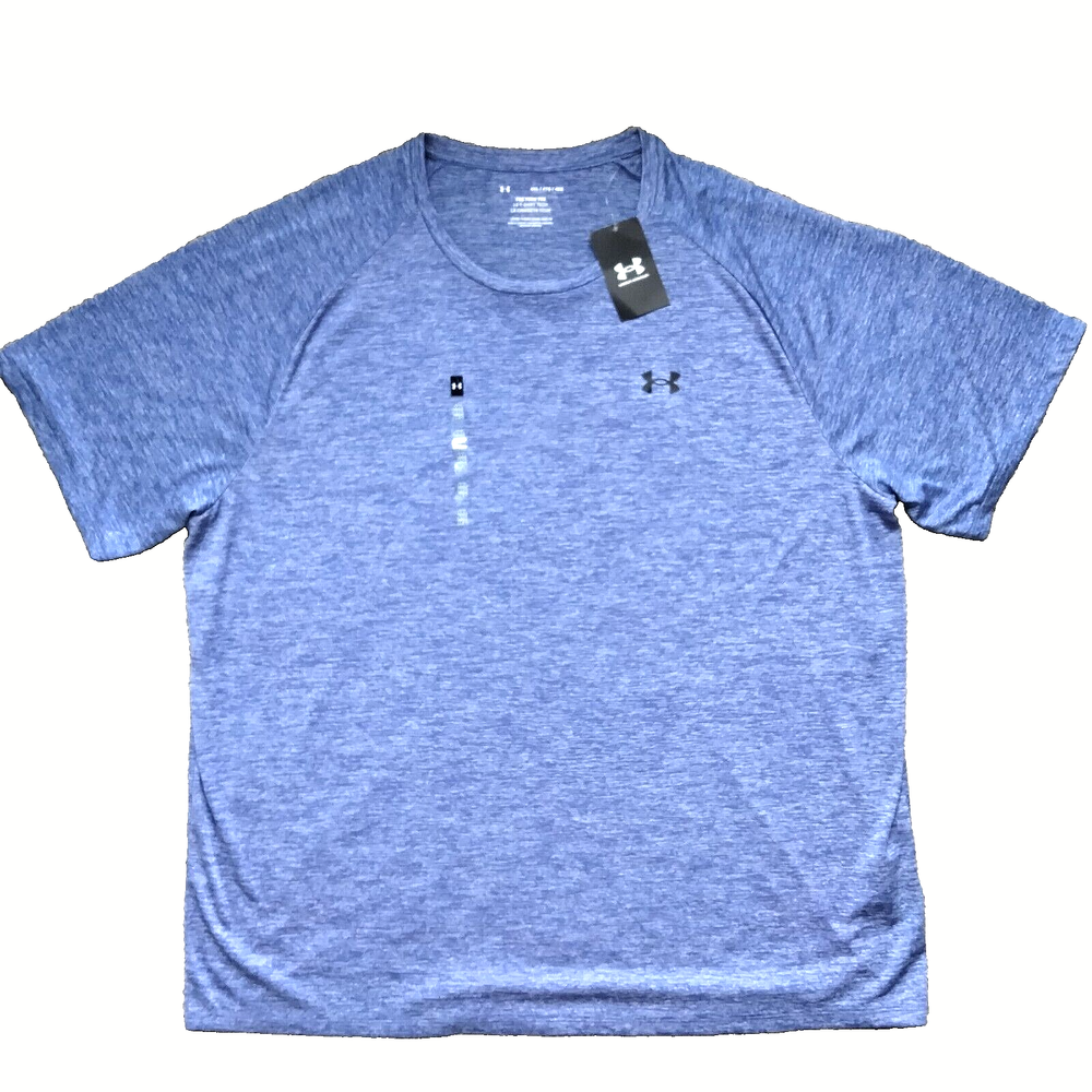 NWT 4XL Men's Under Armour The Tech Tee 2.0 Blue Active Gym Workout T-Shirt NEW