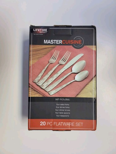 Master Cuisine 20 Piece Forged Flatware Set Textured Handle Stainless Steel - Picture 4 of 8