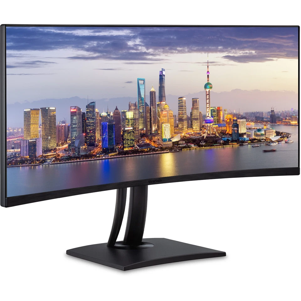 ViewSonic VP3456a 34-inch Curved 2K Monitor, 2-Pack, Dock, Desk Mount Stand - Image 2 of 4